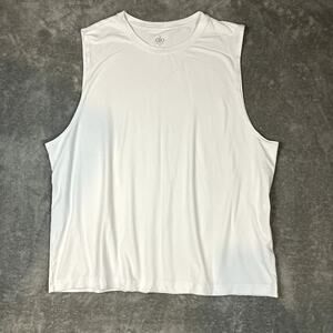 Alo White Muscle Tank Top Womens XL Sleeveless Performance Workout